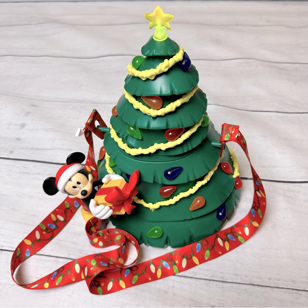 Disney Parks 2019 Mickey Christmas Tree Light UP Popcorn Bucket